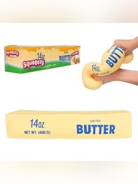 Squeezy 14oz Butter Stress Toy - Yellow Mega Size